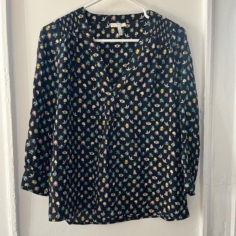 Joie 100% Silk Colorful Insect Blouse
